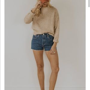 Levis 501 Denim Shorts Striped